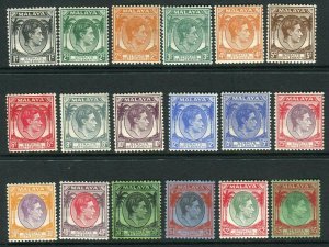 STRAITS SETTLEMENTS-1937-41  A lightly mounted mint set to $5  Sg 278-298