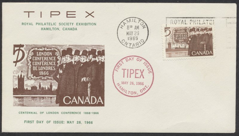 1966 #448 London Conference FDC RPSC Cachet Hamilton TIPEX Handstamp