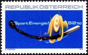 Austria 1979 MNH Stamps Scott 1134 Matches Fire Saving Energy