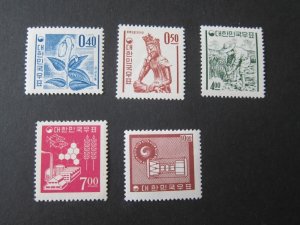 Korea 1964 Sc 361a-62a, 363B,367B,368a MNH