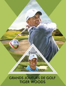 Togo - Golfer Tiger Woods -  Stamp Souvenir Sheet - 20H-624