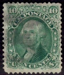 US Stamp #68 10c Washington USED SCV $55.