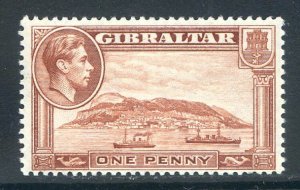 Gibraltar 1d Red Brown SG122d Mounted Mint