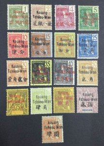 MOMEN: FRENCH CHINA KWANGCHOWAN SC #1-17 1906 MINT OG H LOT #62725