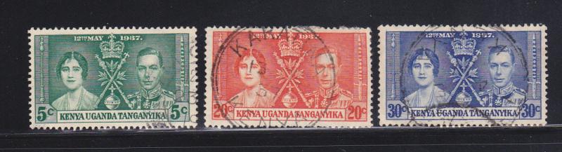 Kenya, Uganda, Tanzaniaya 60-62 Set U King George VI Coronation (B)