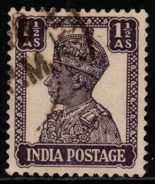 INDIA SG269b 1942 1½a DULL VIOLET USED