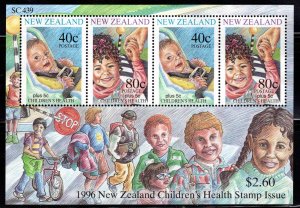 New Zealand Scott B152a  MNH** 1996 Childrens Health Souvenir sheet