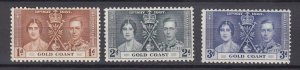 J39474  jlstamps, 1937 gold coast set mh #112-4 coronation