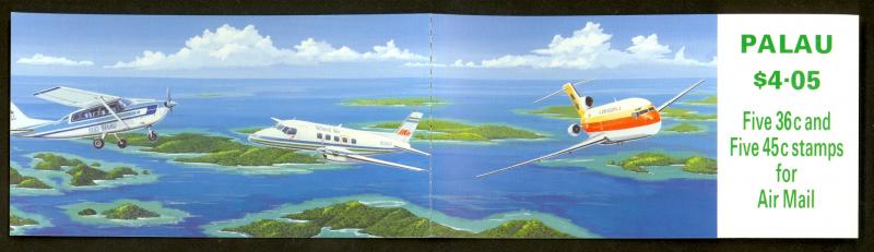 PALAU 1989 $4.05 AIRCRAFT BOOKLET Sc C20b MNH