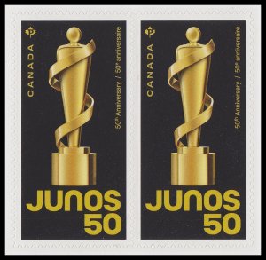Canada 3286 The JUNO Awards 50th Anniversary P horz pair MNH 2021