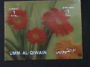 ​UMM AL QIWAIN-3D STAMP-COLORFUL BEAUTIFUL LOVELY FLOWER-MNH VF LAST ONE