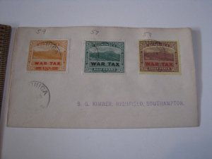 Dominica Stamp MR3-5 on Cover 1918 War Tax