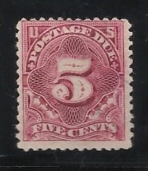 J34  5c Due Used  Fine Centering PSE Cert Small thin, corner crease