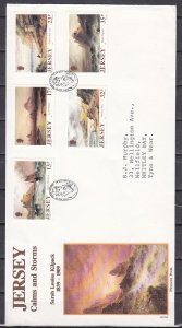 Jersey, Scott cat. 527-531. Paintings issue. First day cover. ^