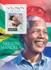 SOLOMON ISLANDS 2014 SHEET MANDELA NOBEL PRIZE slm14113b