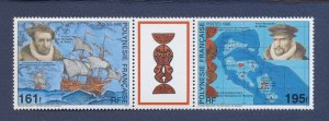 French Polynesia - Scott 665 - MNH - Ship, map -1995