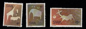 Southwest Africa #367-9 MNH cpl rock art