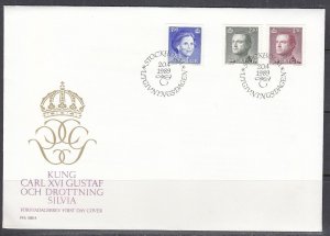 Sweden Scott 1571/79 FDC - 1986 Royal Family Definitives