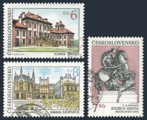 Czechoslovakia 2867-2869,CTO.Mi 3126-3128.Troja & Lednice Castles,St Martin,1992