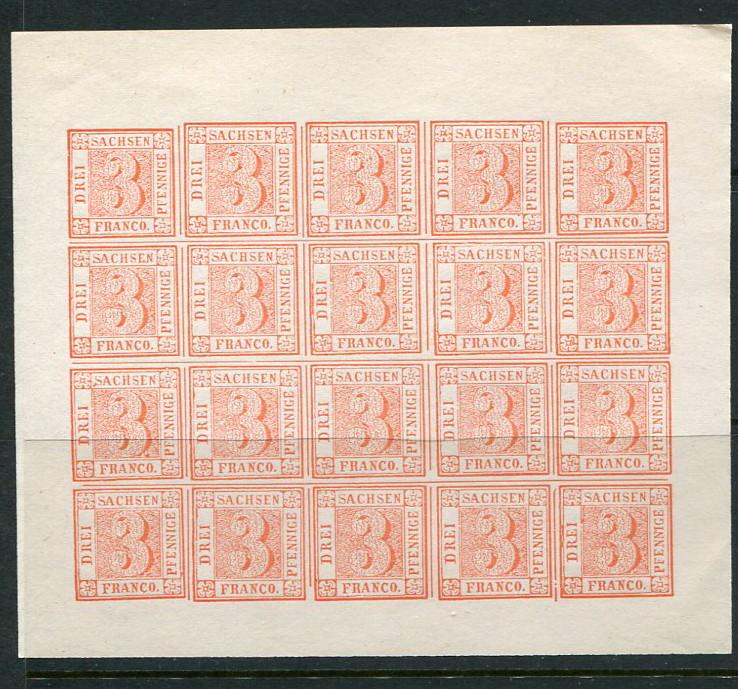 Saxony #1 Private Printing S/S MNH - Penny Auction