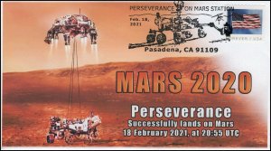 21-349, 2021, Mars 2020, Event Cover, Pictorial Postmark, Perseverance Landing,