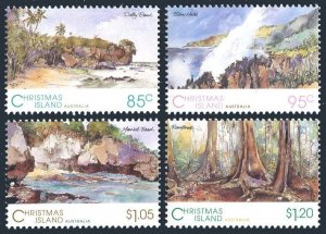 Christmas Isl 350-353, MNH. Mi 384-387. Dolly Beach,Blow holes,Rain forest,1993.