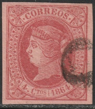 Spain 1864 Sc 62a used