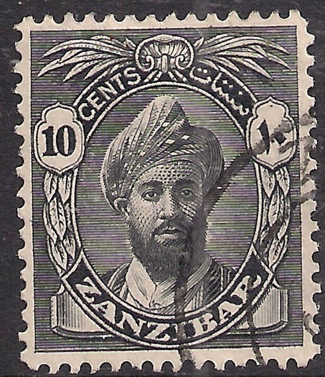 Zanzibar 1936 KGV 10ct Black Sultan Khalifa Bin Harub used SG 311 ( C1035 )