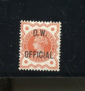 GREAT BRITAIN SCOTT # O44 1/2d O.W. OFFICIAL MINT LIGHTLY HINGED