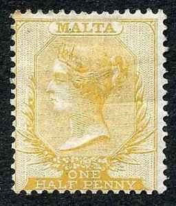 Malta SG101/2d yellow buff Wmkk CC perf 14 M/M Cat 85 pounds