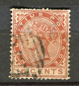 MAURITIUS; 1885 classic QV Crown CA issue fine used 16c. value