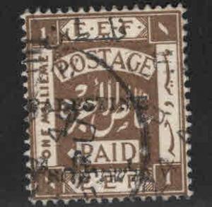 Palestine Scott 15a  Used 10mm opt stamp