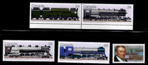 Canada Scott 1117-1121 MNH** 1986 Train Locomotive stamp set