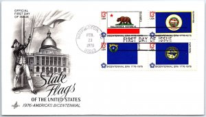 U.S. FIRST DAY COVER STATE FLAGS OF THE UNITED STATES BICENTENNIAL ERA (1) 1976