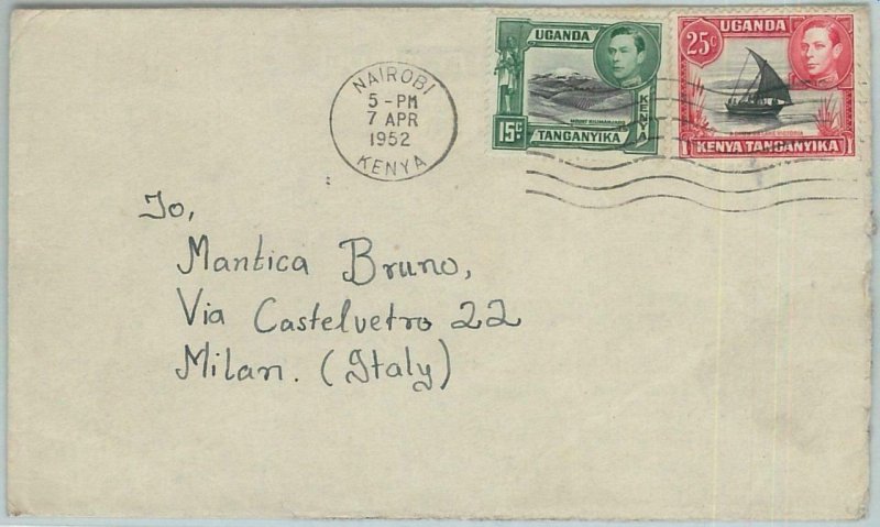 67407 - KENYA UGANDA TANGANIKA  - Postal History -  COVER to MADAGASCAR !  1952