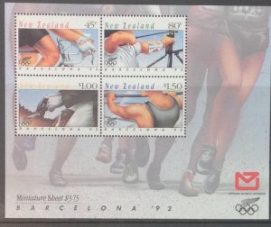 NEW ZEALAND MNH MINISHEET 1992 OLYMPICS SGMS1674