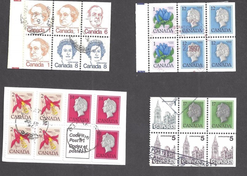 Canada # 586a/781b/782a/797a 4 USED BOOKLET PANES BS28055