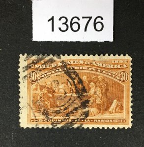 MOMEN: US STAMPS # 239 USED LOT #13676