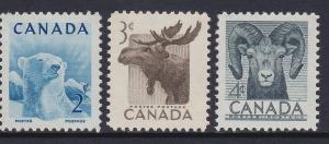 Canada 1953 Wildlife Scott (322-24) MNH