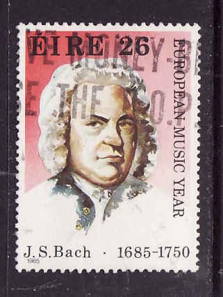 Ireland-Sc#620-used 26p Johann Sebastian Bach-Music Year-1985-