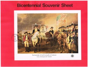 US #SP413 (1686) Bicentennial Sheet USPS Souvenir Page (3Stars)