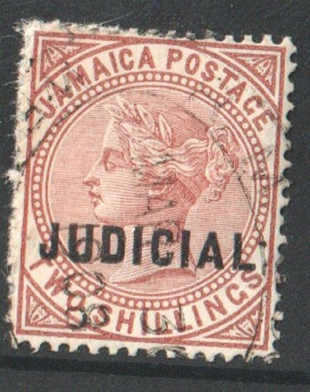 1875 JAMAICA - BAREFOOT No 12 - JUDICIAL OVERPRINT ON 2/-  - USED QUEEN VICTORIA