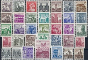 1957+ Austria Definitives, Buildings, complete set 35 values MNH! CAT 80$