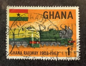 Ghana 1963 Scott 156 used - 1p,  60th Anniv of Ghana's Railroads, Locomo...