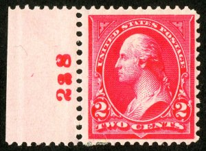 US Stamps # 252 MLH VF W/Pl# Scott Value $125.00 