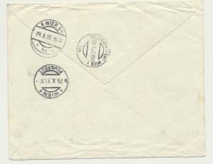 BELGIUM 1930 AIR SET + 1930 AIR SURCHARGES ON REG AIRMAIL COVER TO VIENNA