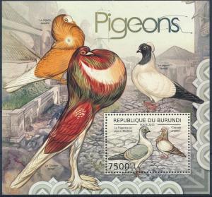 BURUNDI 2012 SHEET bur12519b PIGEONS OISEAUX BIRDS