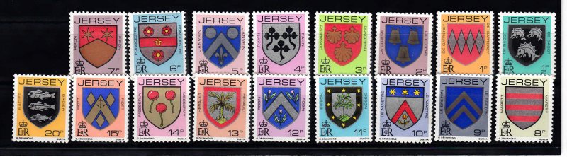 Jersey 1981 Arms Jersey Families values, ½p - 20p. 17values NHM