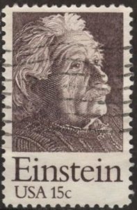 US 1774 (used) 15¢ Albert Einstein, choc (1979)