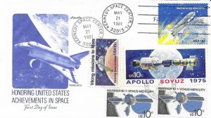 1981 FDC, #1913, 18c Space Achievements, Artmaster - combo